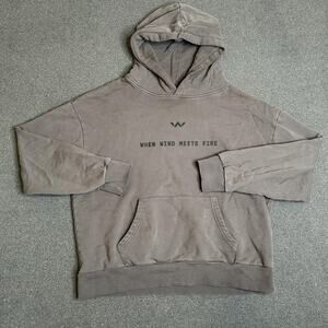 Elevation Worship Hoodie Adult Large Gray When Wind Meets Fire Lightning Graphic